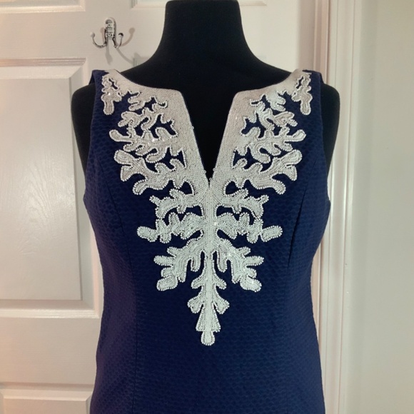Lilly Pulitzer Gabby Shift Beaded Sequin Dress Size 00 - Picture 2 of 9